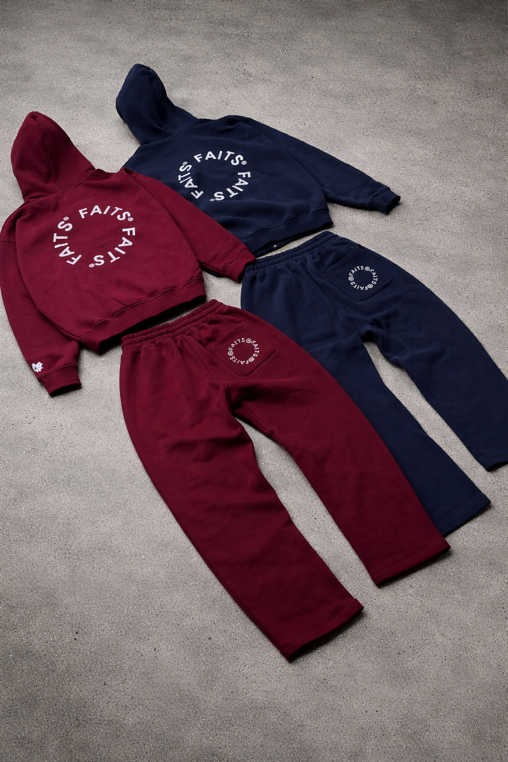 Circle Zip-Up Hoodie Navy