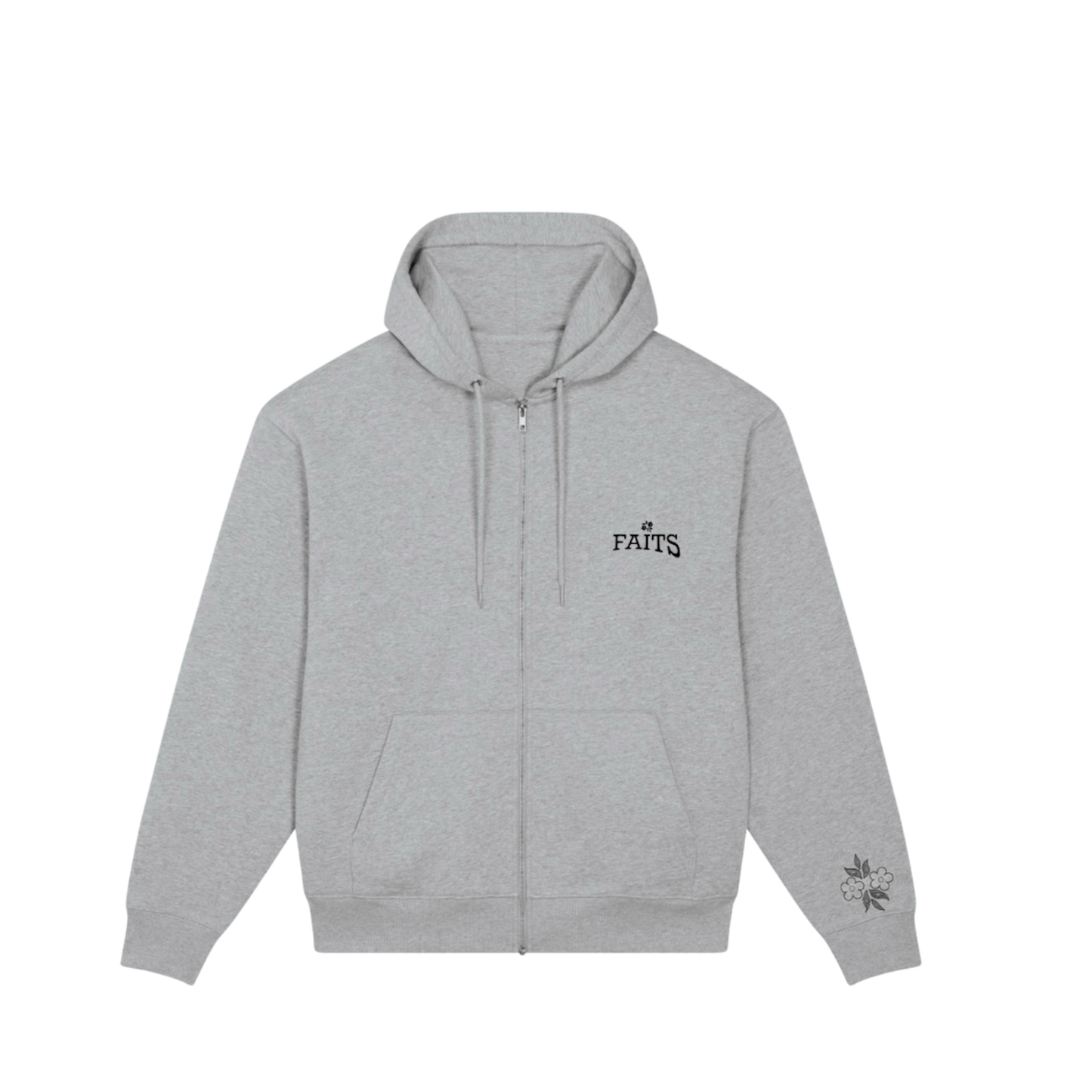 Flower Zip-Up Gray