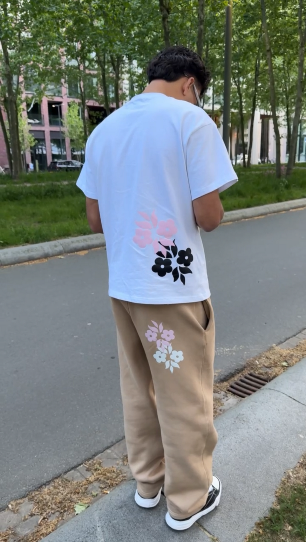 T-shirt met dubbele bloem