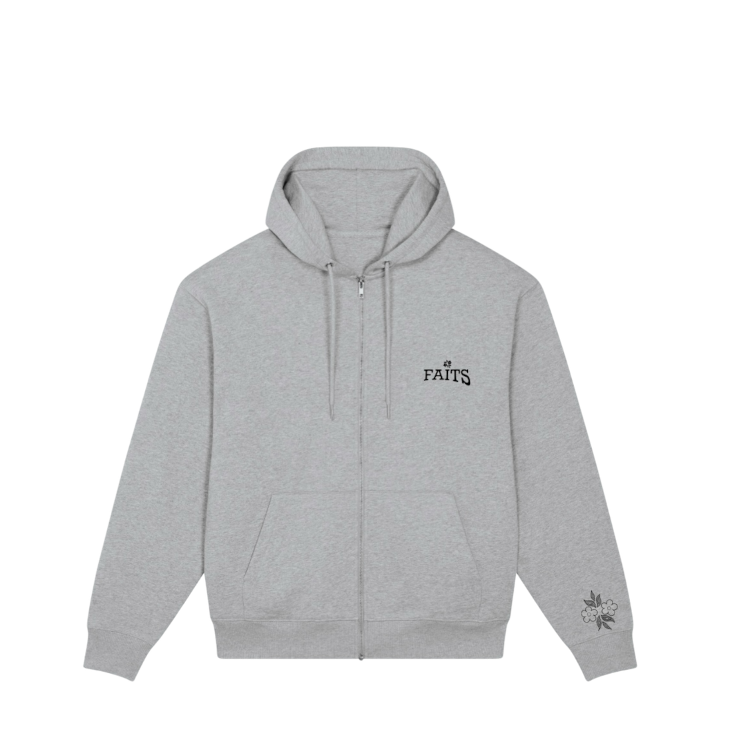 Flower Zip-Up Gray
