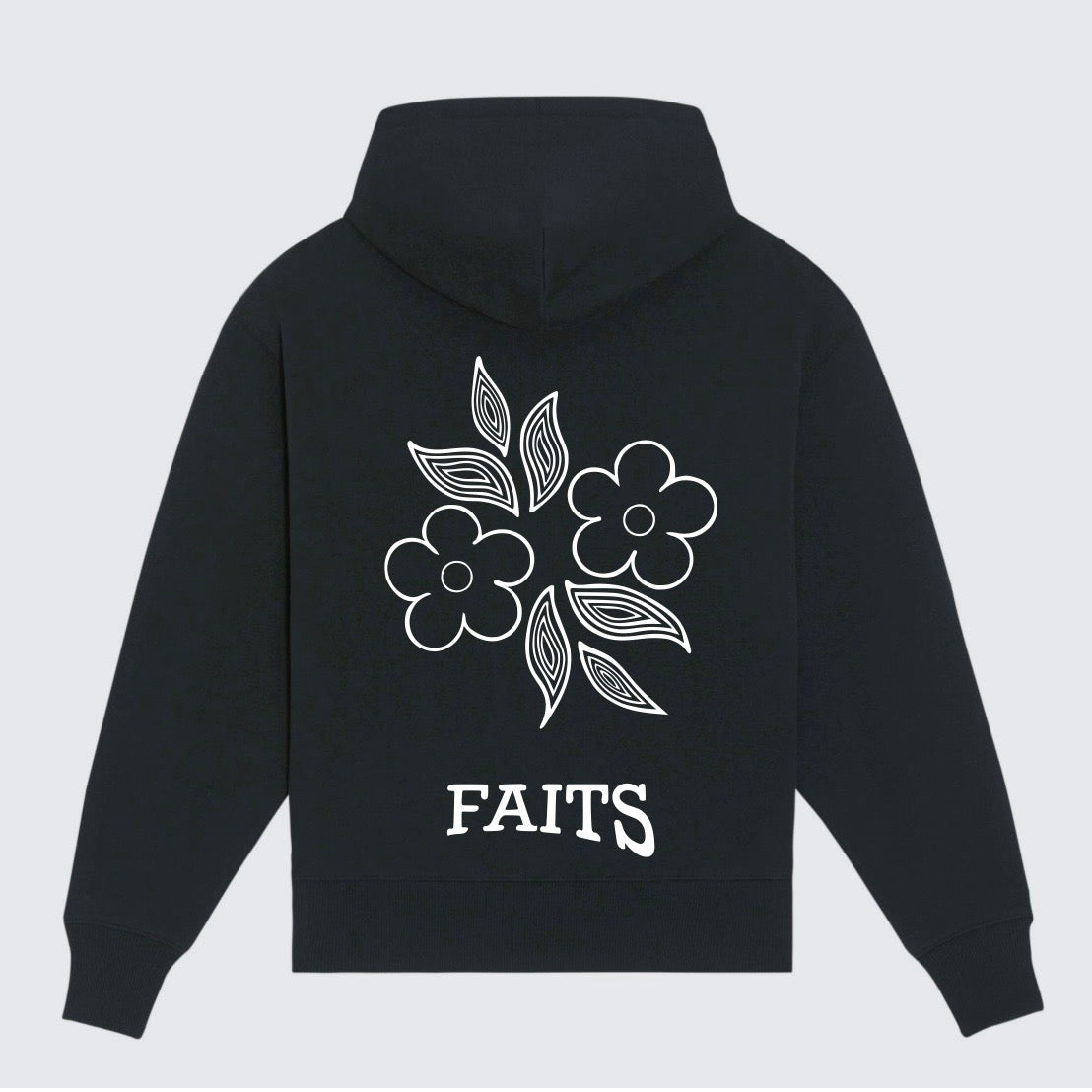 Flower Hoodie Black