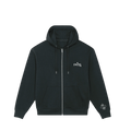 Flower Zip-Up Hoodie Black