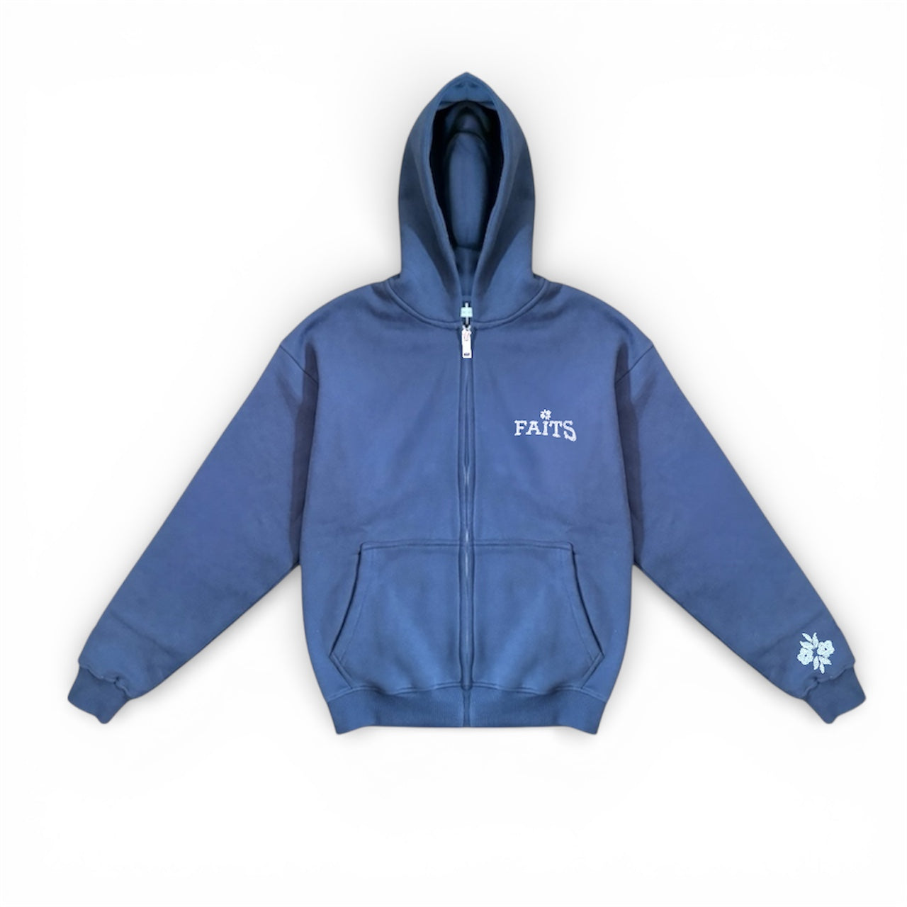 Circle Zip-Up Hoodie Navy