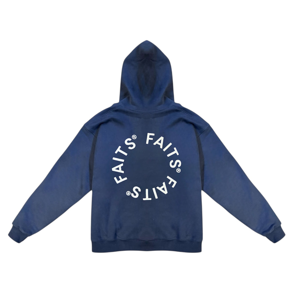 Circle Zip-Up Hoodie Marineblauw