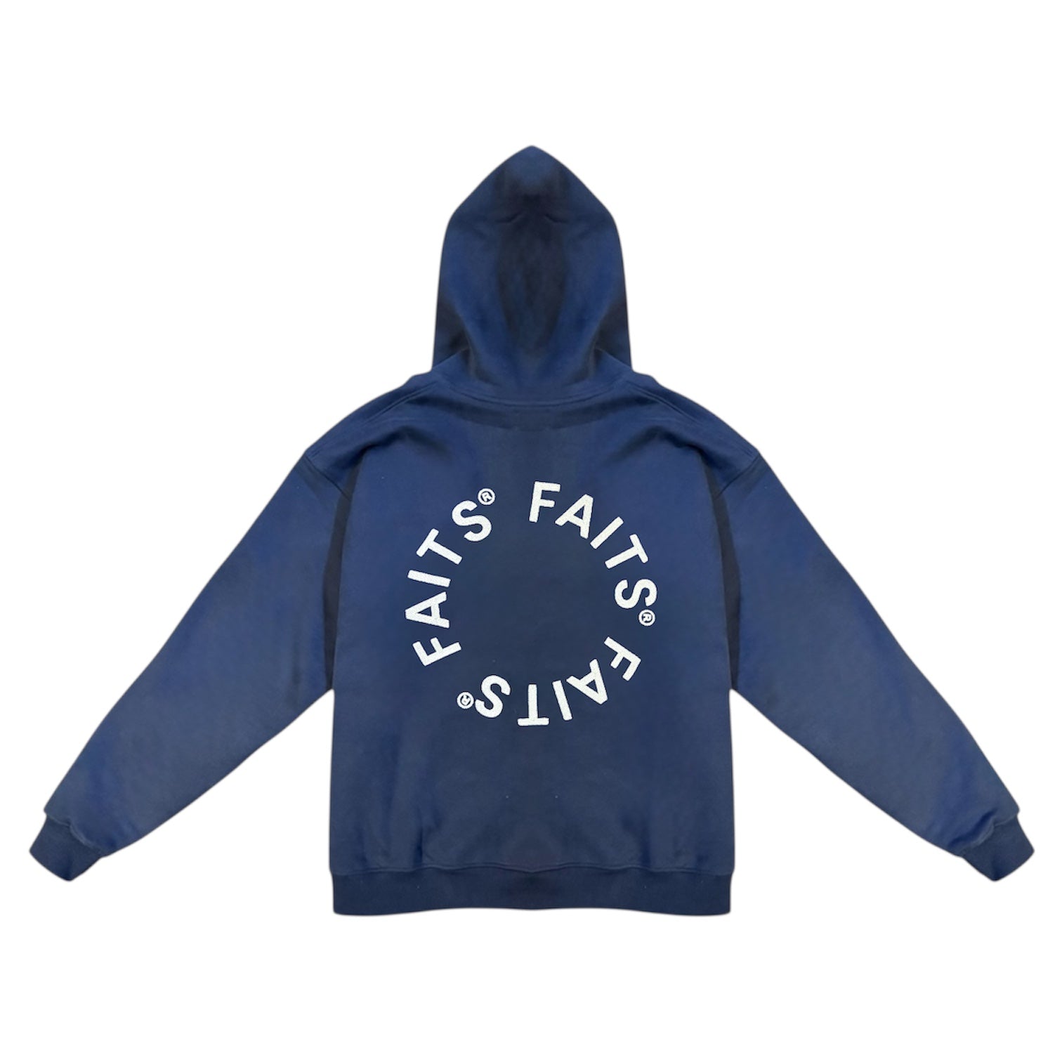 Circle Zip-Up Hoodie Navy